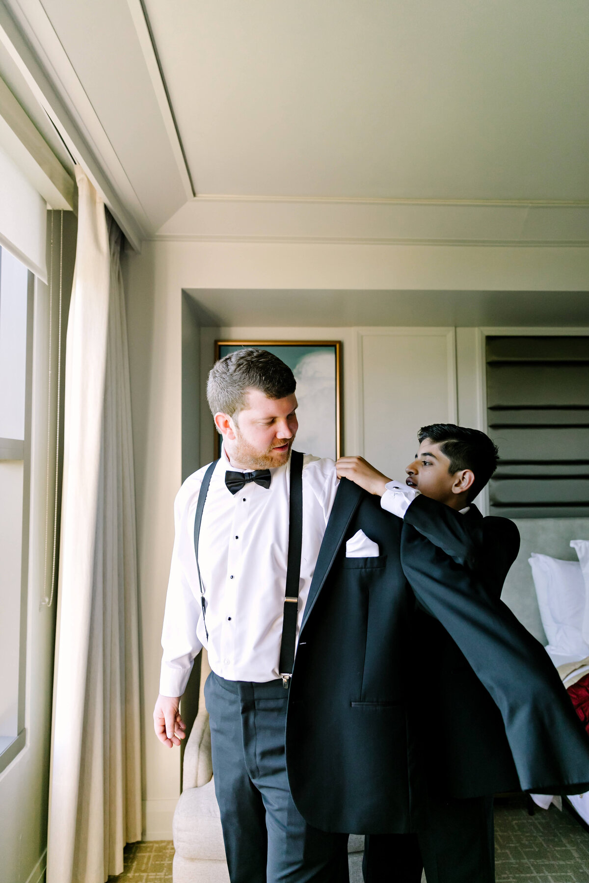 groom getting ready at the Four Seasons Austin