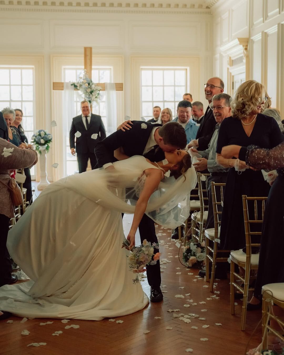 Mr. & Mrs. Steele 💍🤍 03.22.25..Venue- @allertonpark MansionMakeup & Hair- @m.kbeauty_ Photographer- @momentsofblissphotos @johannarae.photo Florist- @twowhimsicalflorists Alterations- @personaltouchsewing Dresses- @cloudninebridal (1)