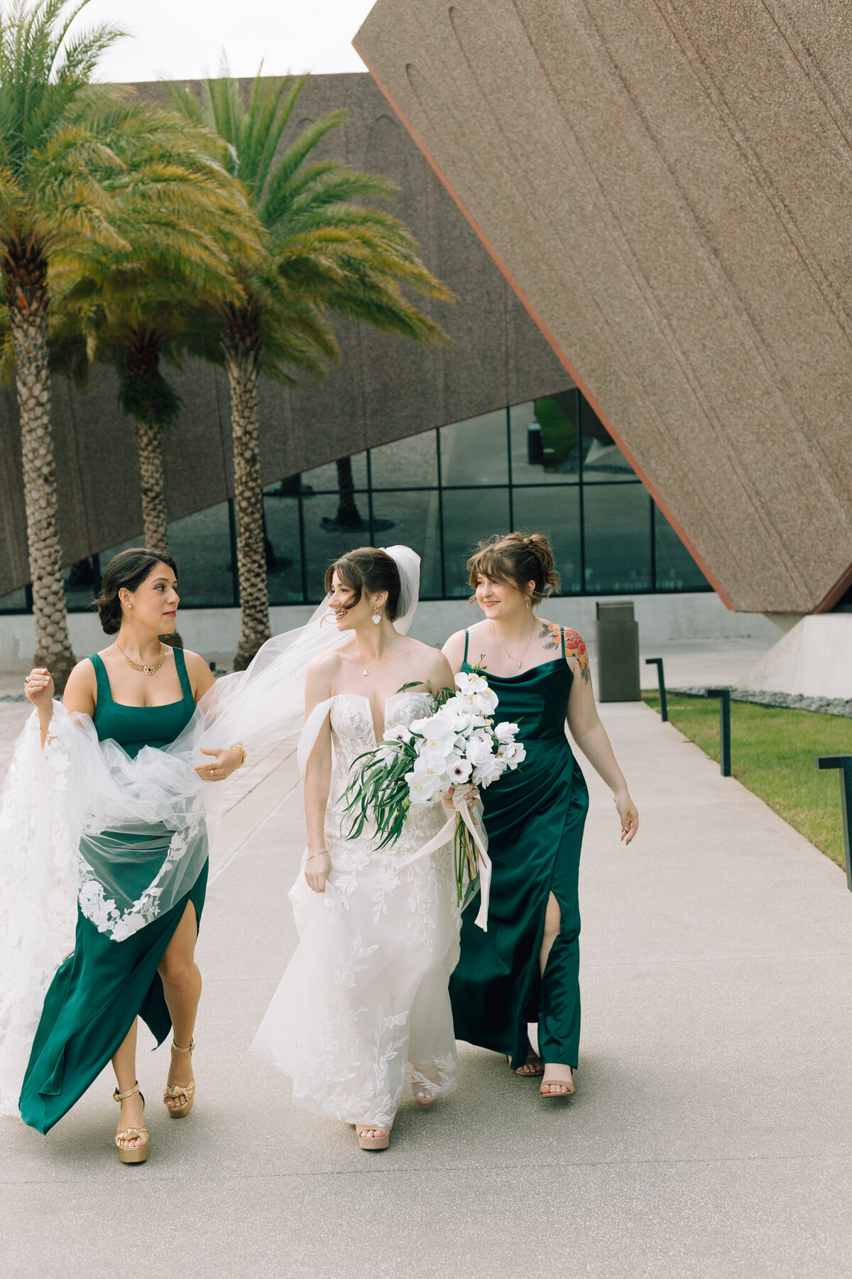 North Georgia bridal party walks to reception.
