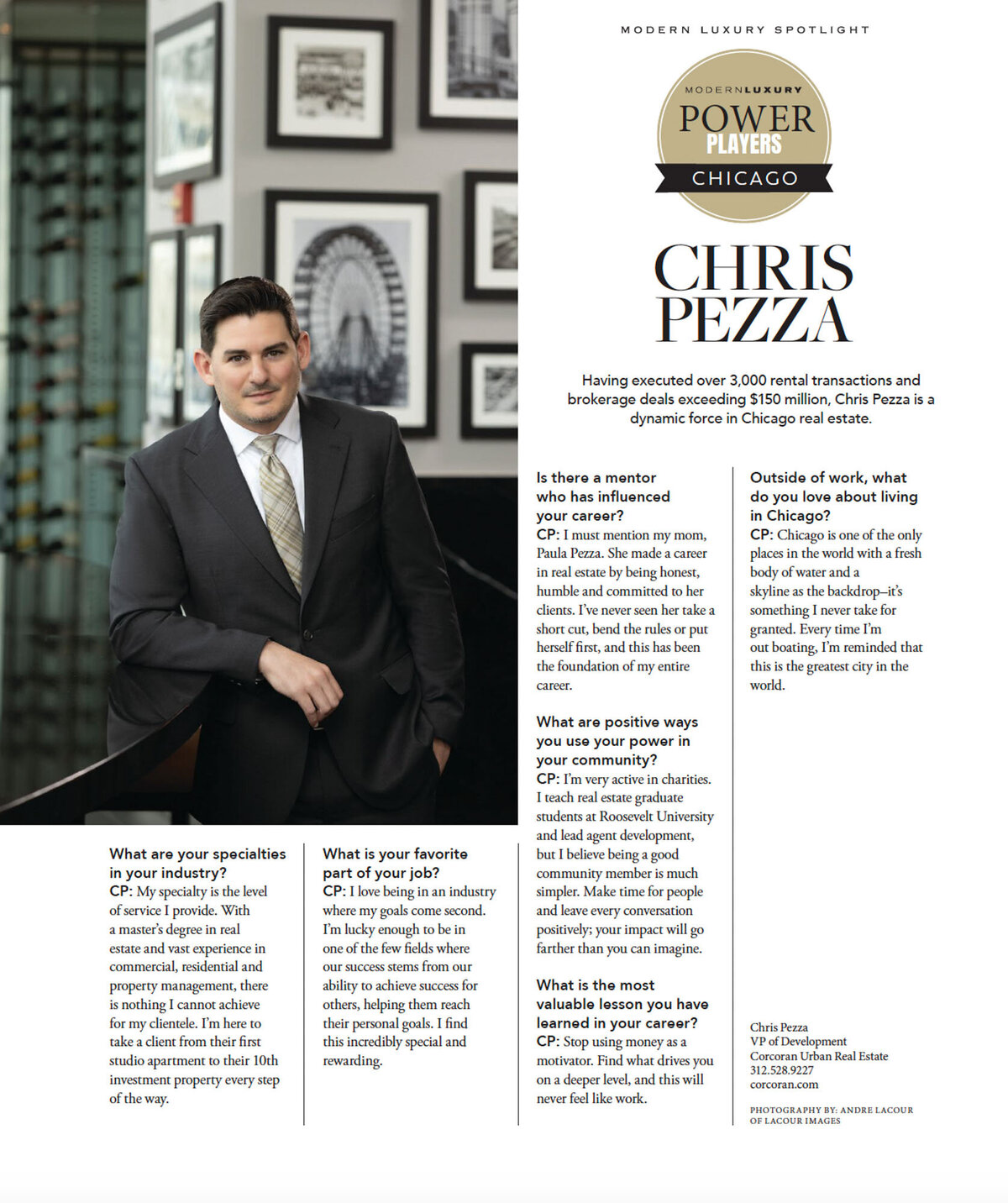 Power Players editorial design for LaCour Images