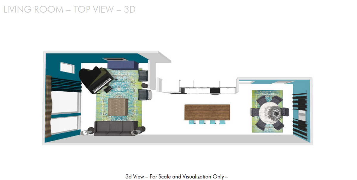4 Living Room - 3d Top Down