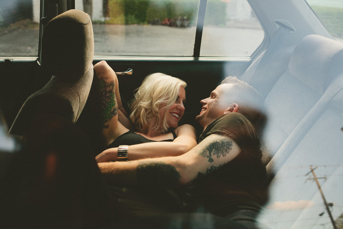 Intimate Engagement Session in Seattle with Couple with Tattoos