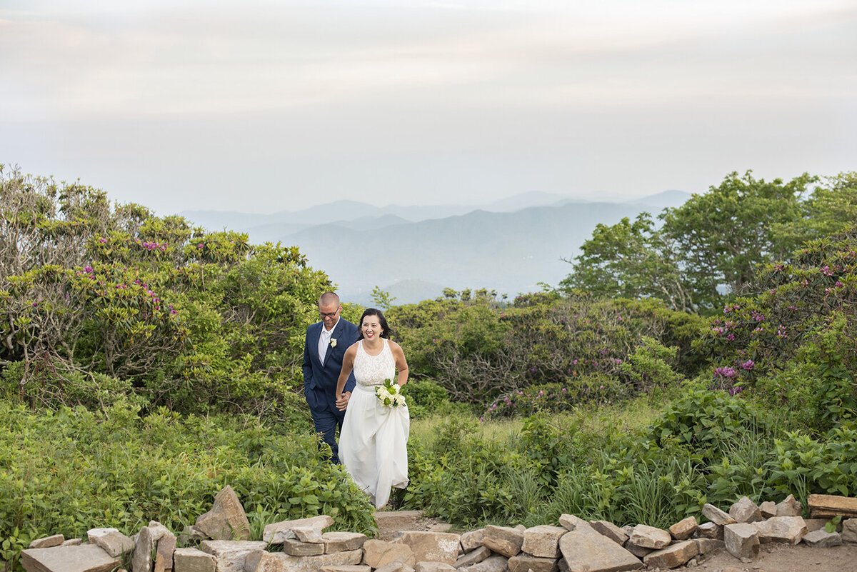 Couple at Craggy Gardens Wedding in Asheville, NC mountains