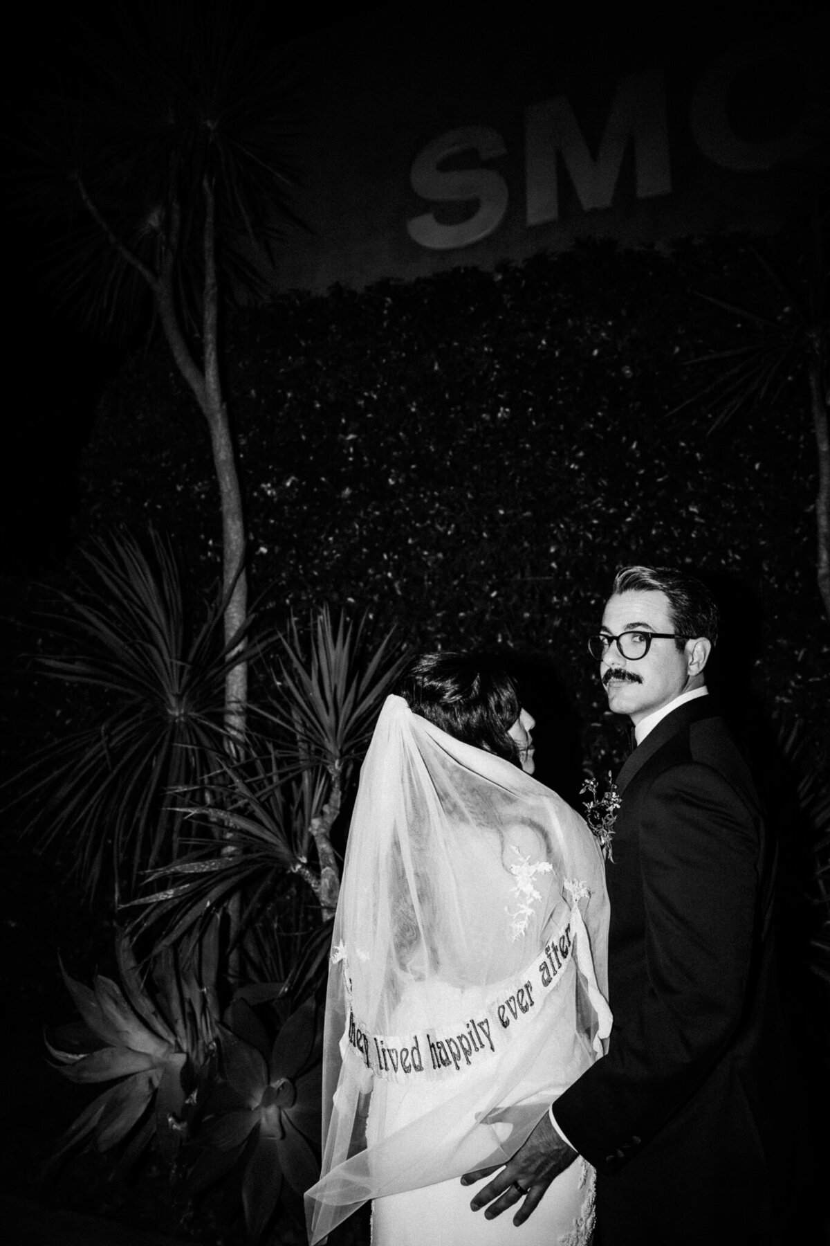 Archer Inspired Photography - Christina and Jake Wedding - Smog Shoppe Los Angeles - Night Flash Couple Photos-115