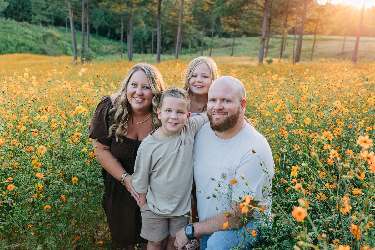 Family-looking-at-camera-Dogwood-Farm