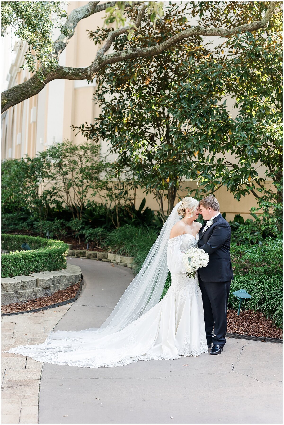 bride and groom portrait at the beau rivage