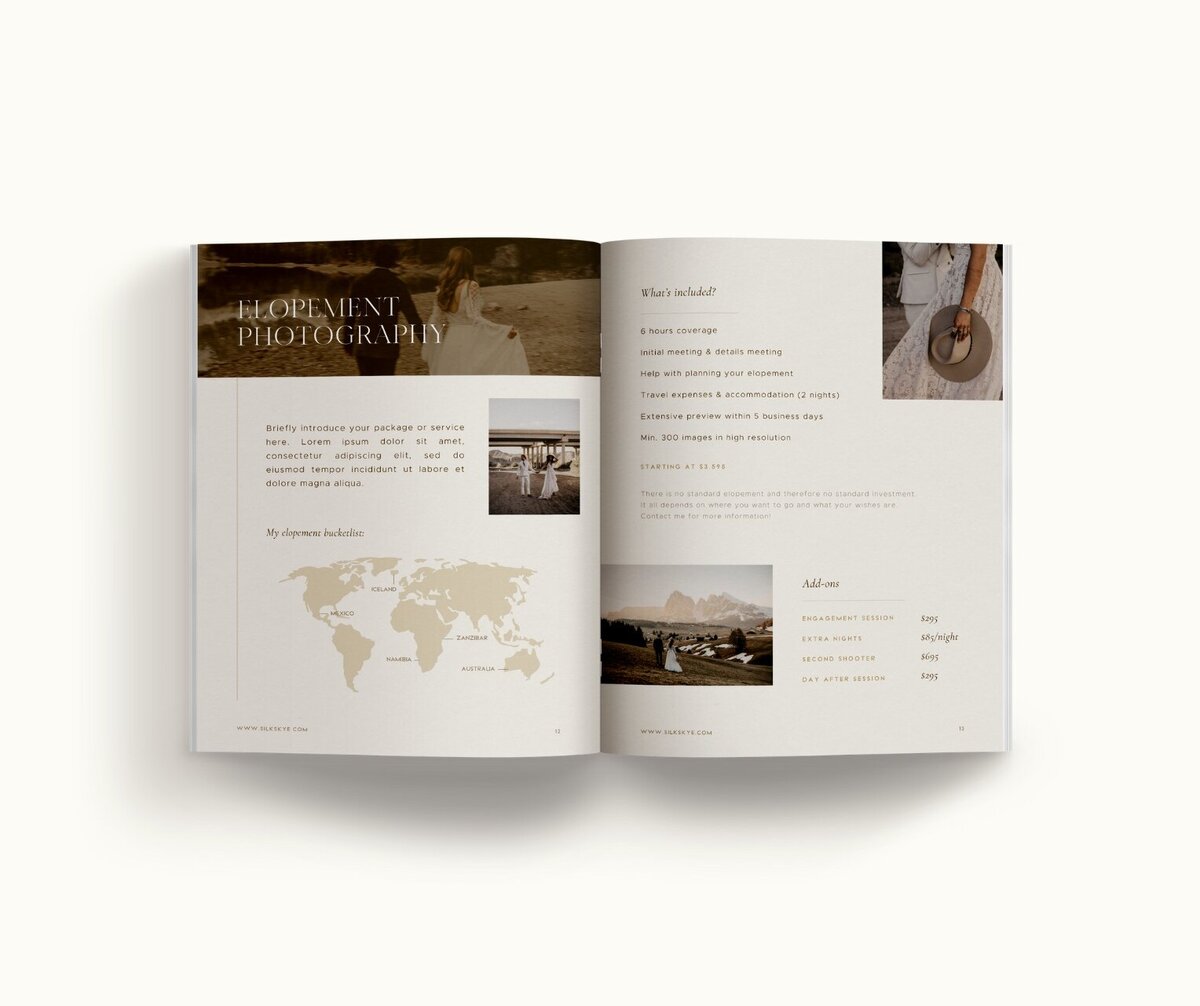 Canva aesthetic pricing guide for photographers Silk Skye