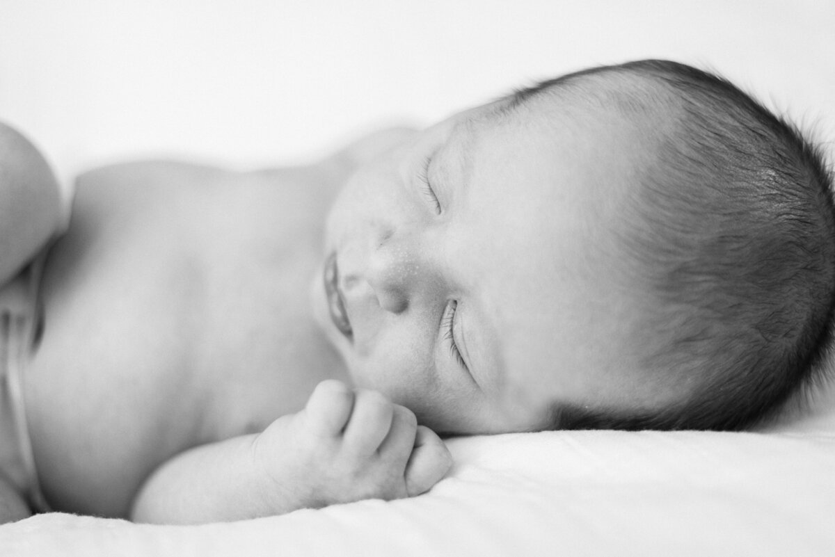 newborn portrait in black and white