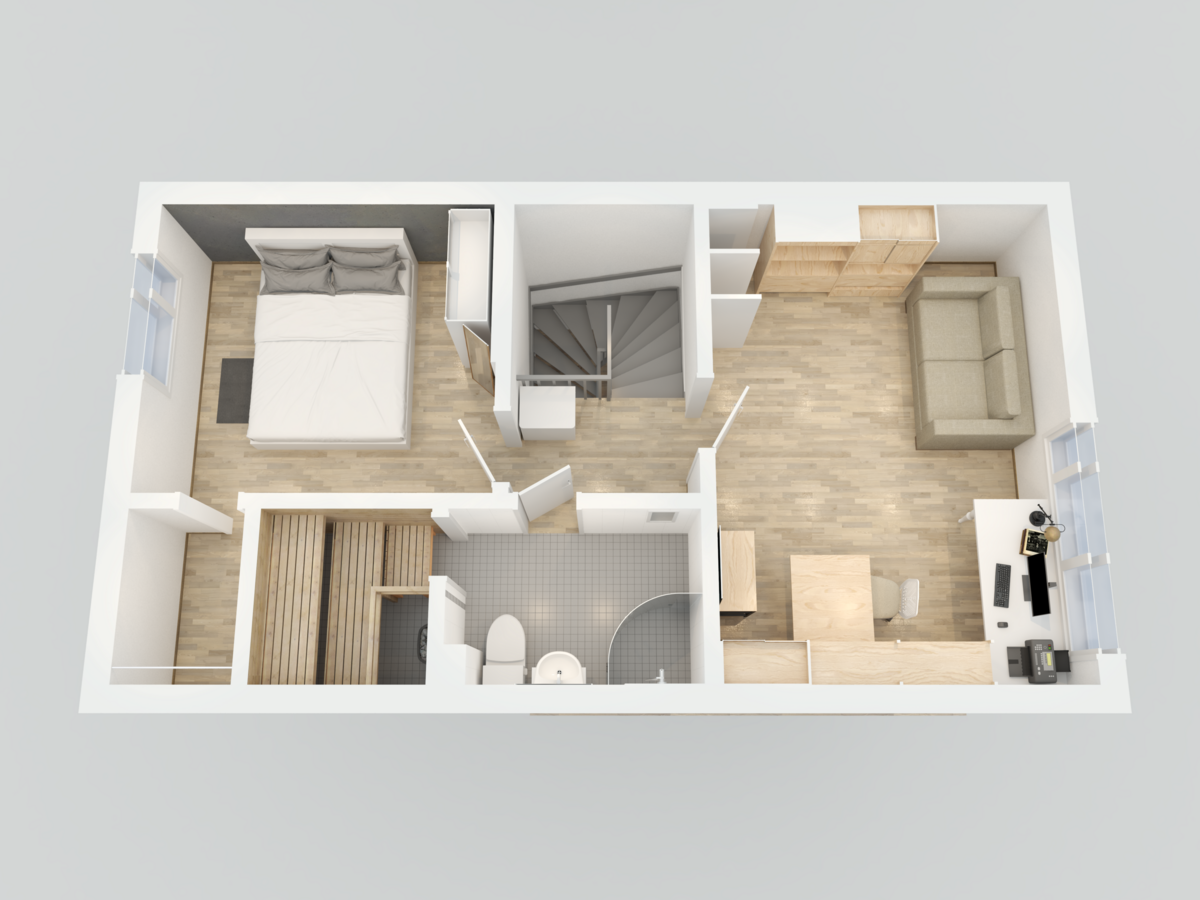 3d floor plan with furniture -FL2