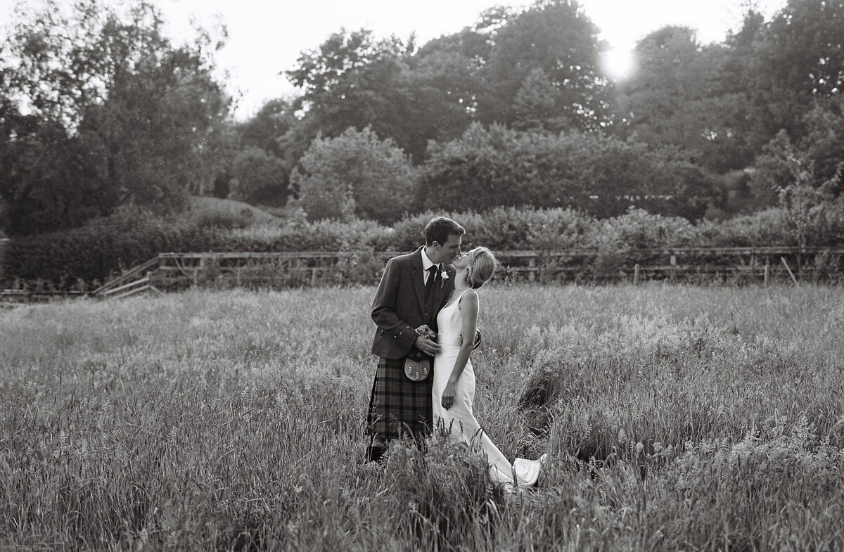 35mm golden hour editorial wedding photography at Devon marquee wedding