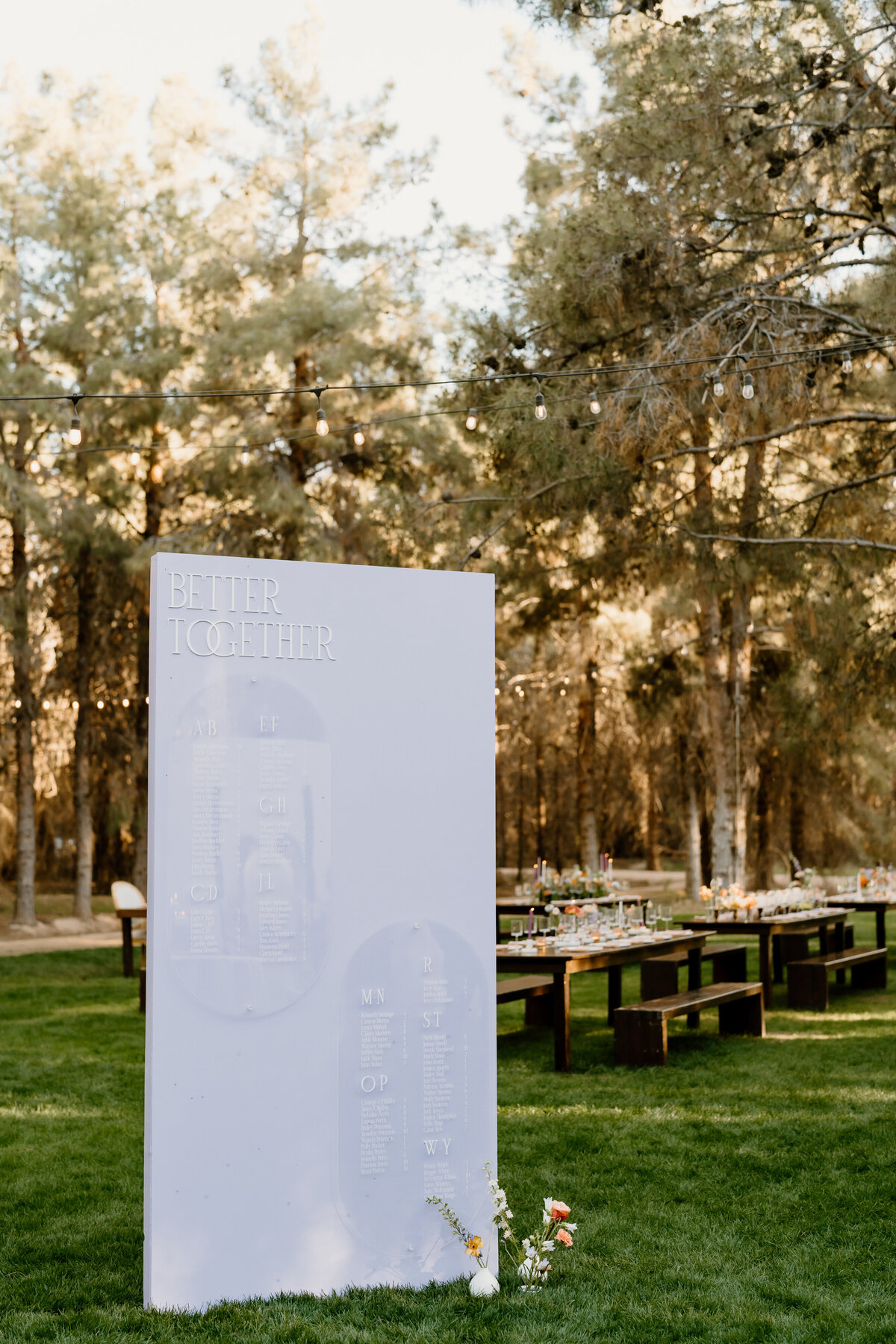 Wedding sign set up for guests