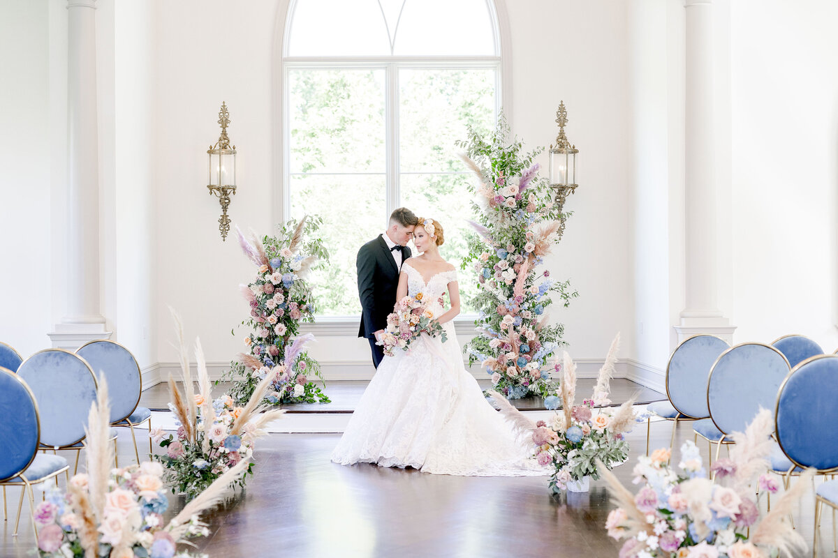 photo of bride and groom at wedding reception