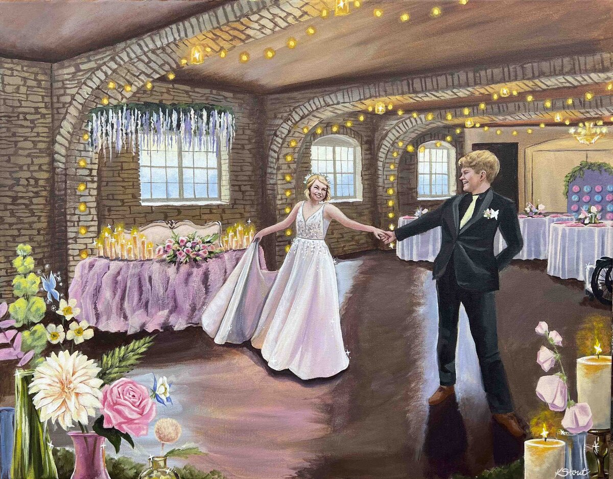 Mayowood Stone Barn Rochester Minnesota Live Wedding Painting