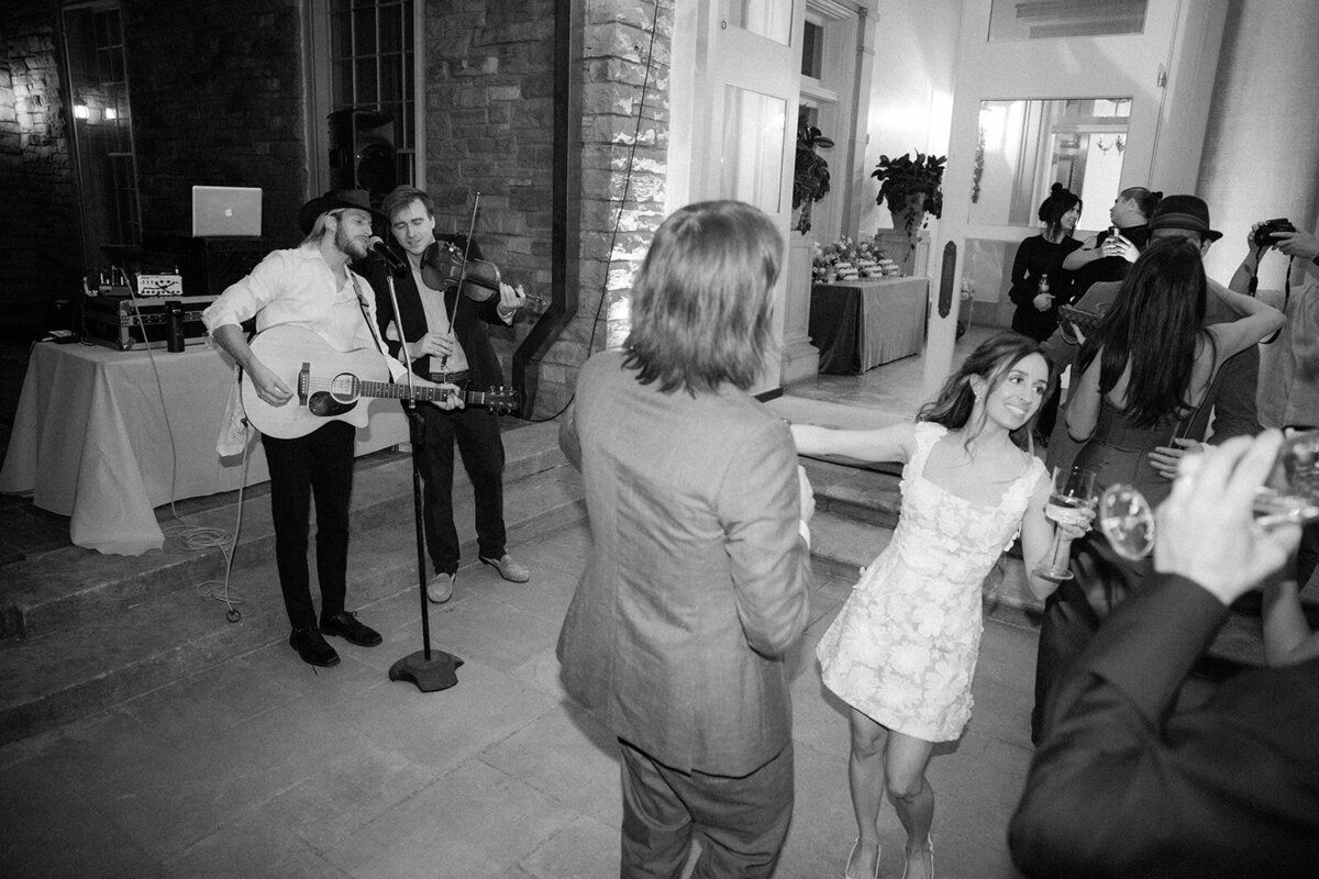 Bride and groom dance to performance by Happy Landing, a band out of Nashville, TN.