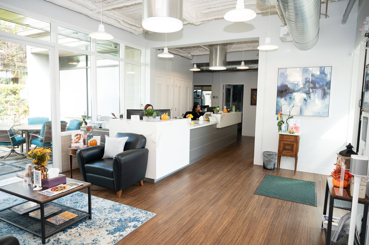 Clean and modern office interior photographed for brand visibility