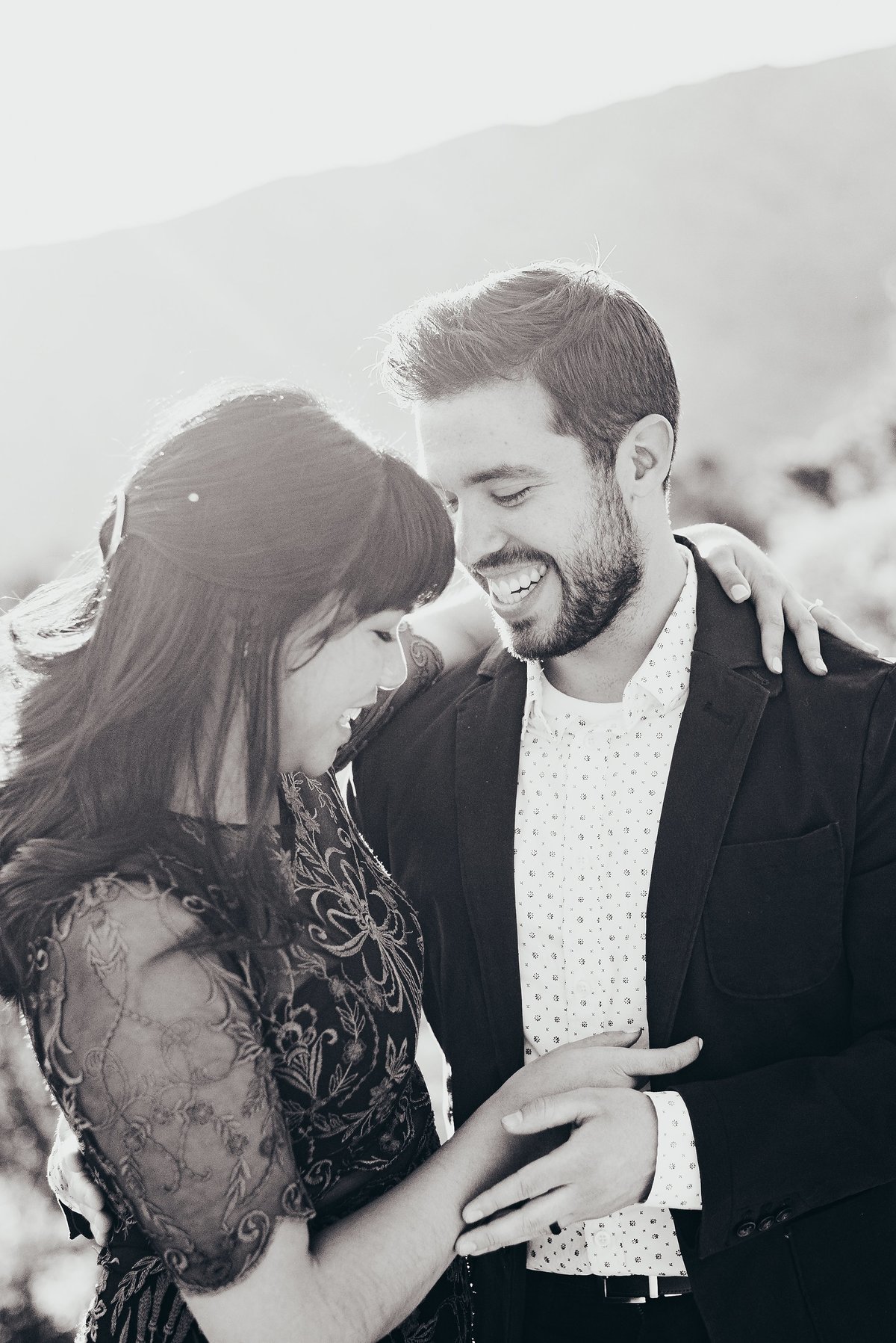Black-And-White-Engagement-Photo