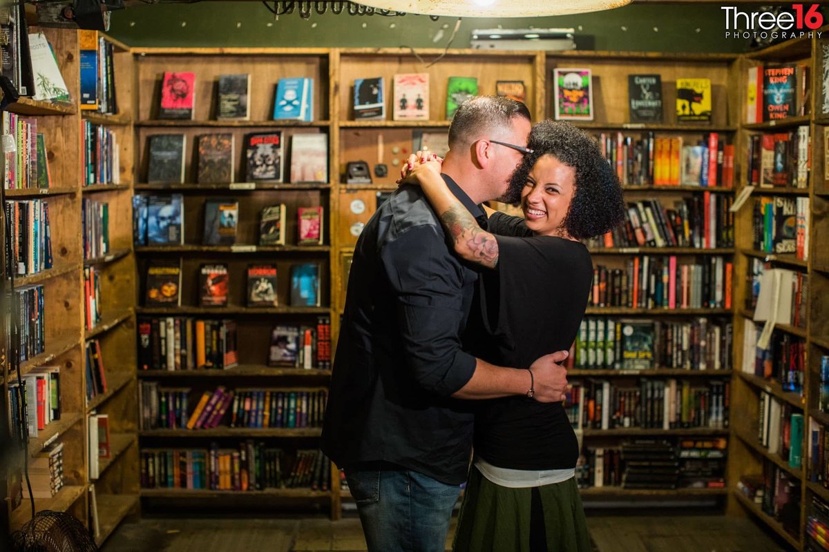 The Last Bookstore Engagement Photos Los Angeles County Wedding Professional Photographer