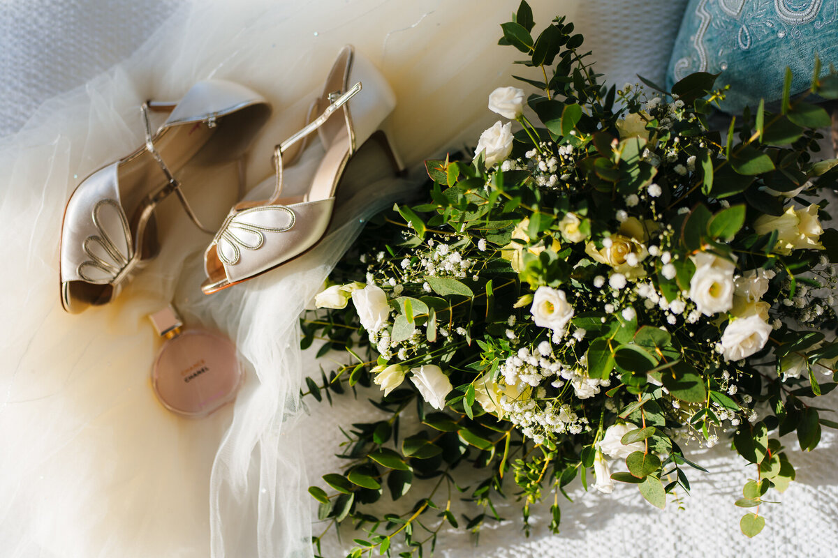 White bride details  taken at Ashfield House by wedding photographer Anthony Horseman