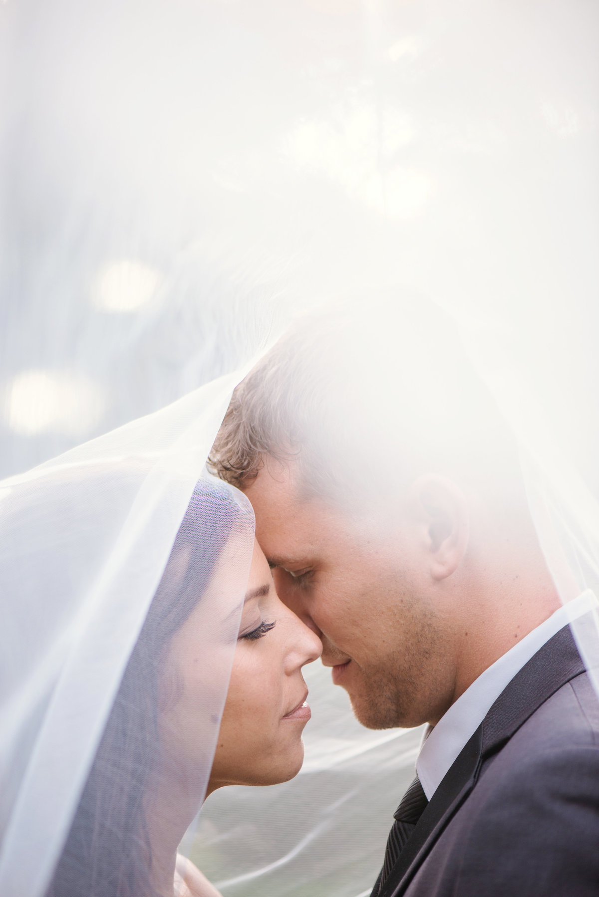 close up photo of bride and groom from wedding at The Carltun