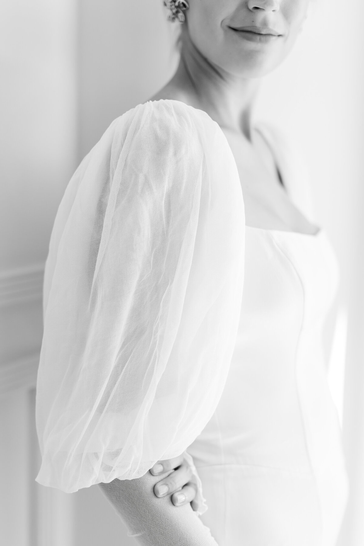 Detail of wedding gown sleeve