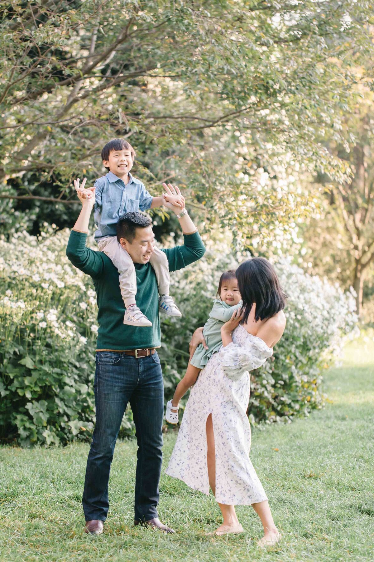 family dancing at family photography session