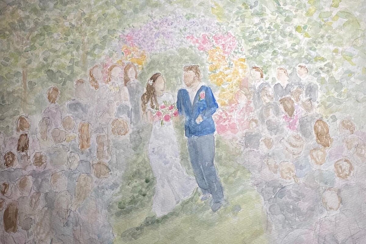 live wedding painting at luxury wedding in oklahoma