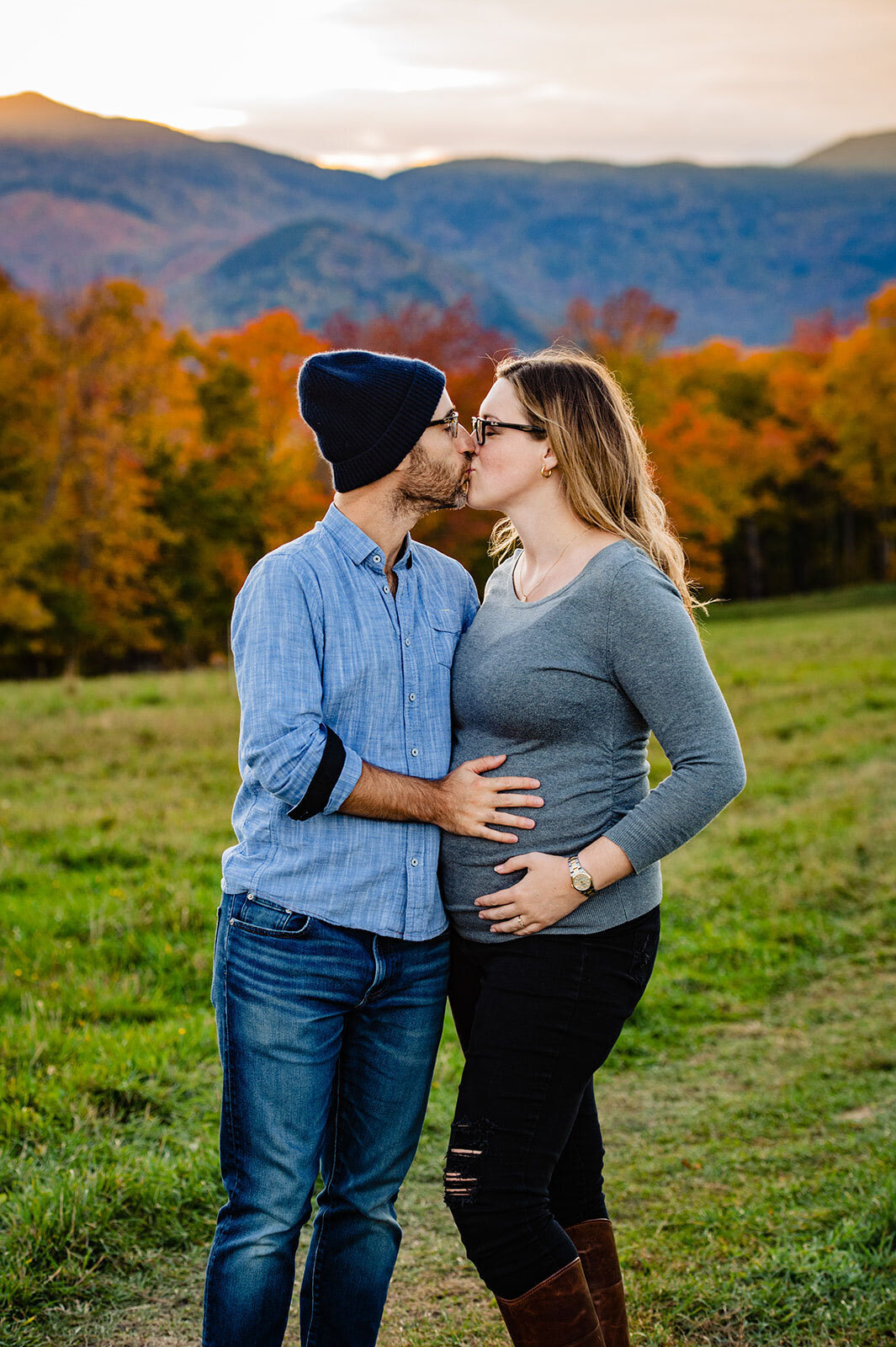 maternity announcement pregnant trapp family lodge stowe vermont