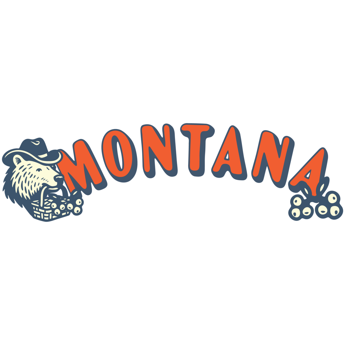 Montana Wordmark - Red Navy