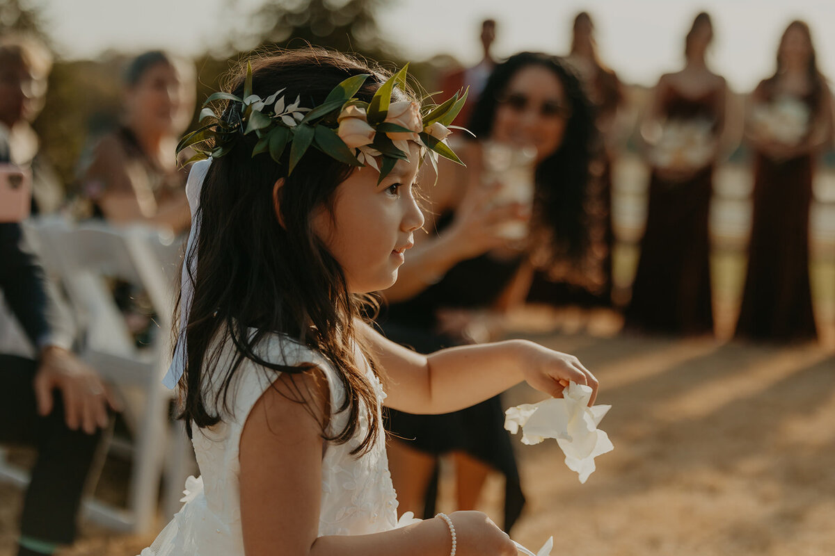 flower girl throwing petals in nashville