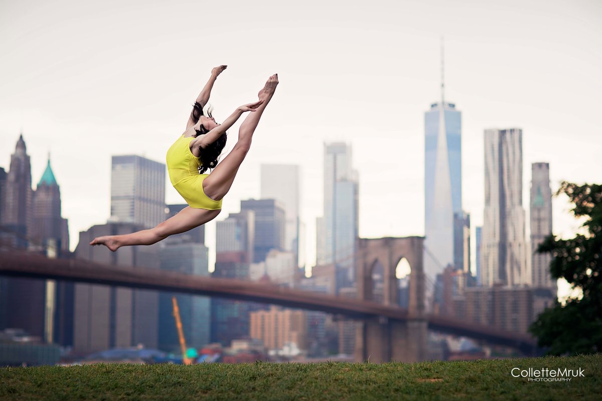 new york city dance photo of brooklyn bridge dancer jump