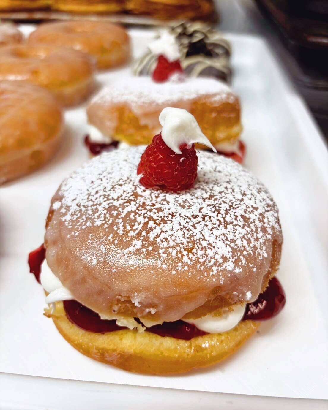 santa strawberry donut