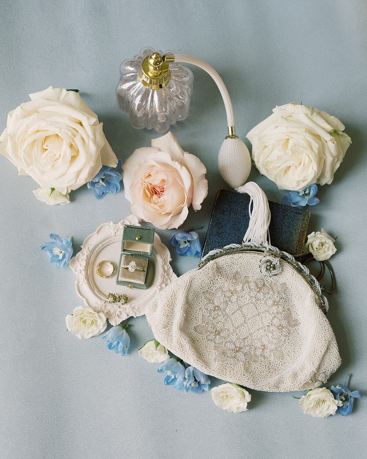 Vintage Perfume and Clutch Wedding