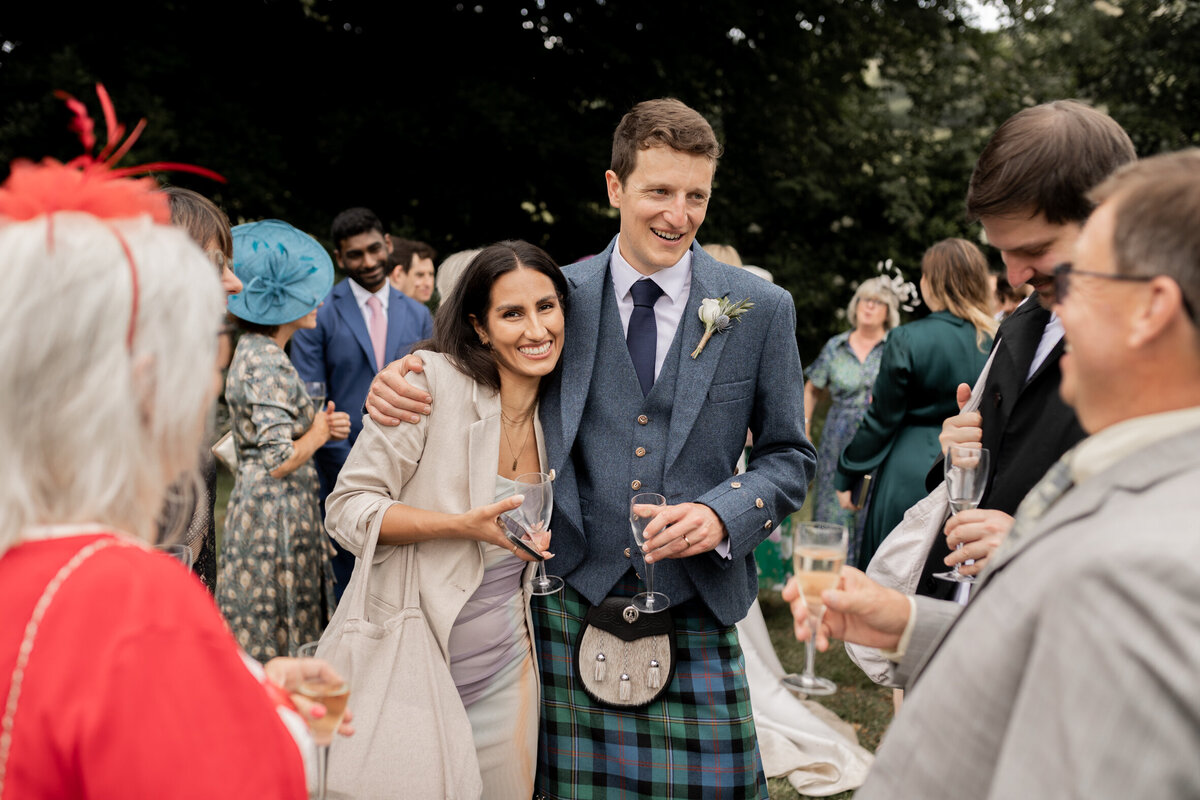 Candid guests portraits at Devon marquee wedding