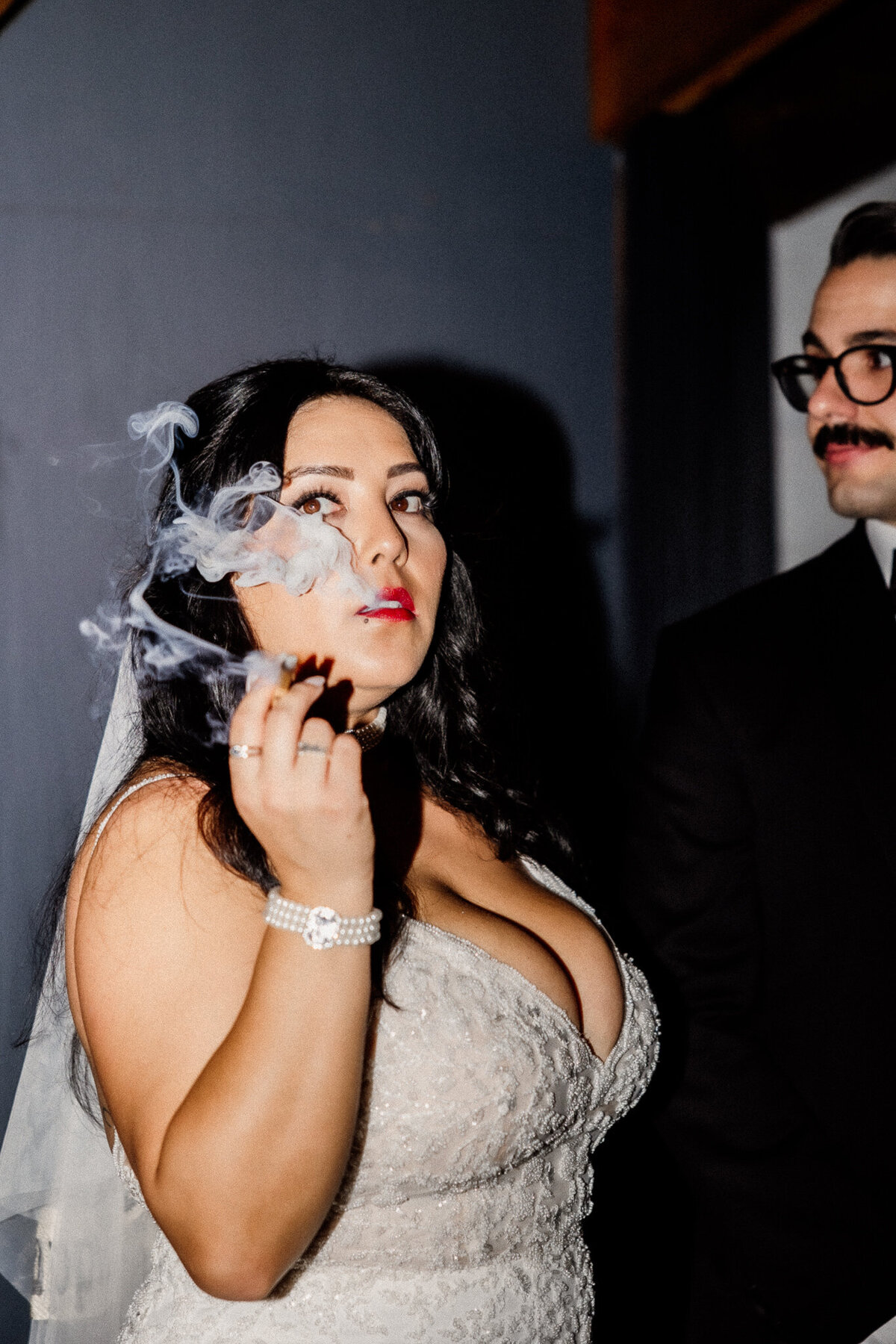 Archer Inspired Photography - Christina and Jake Wedding - Smog Shoppe Los Angeles - Night Flash Couple Photos-40