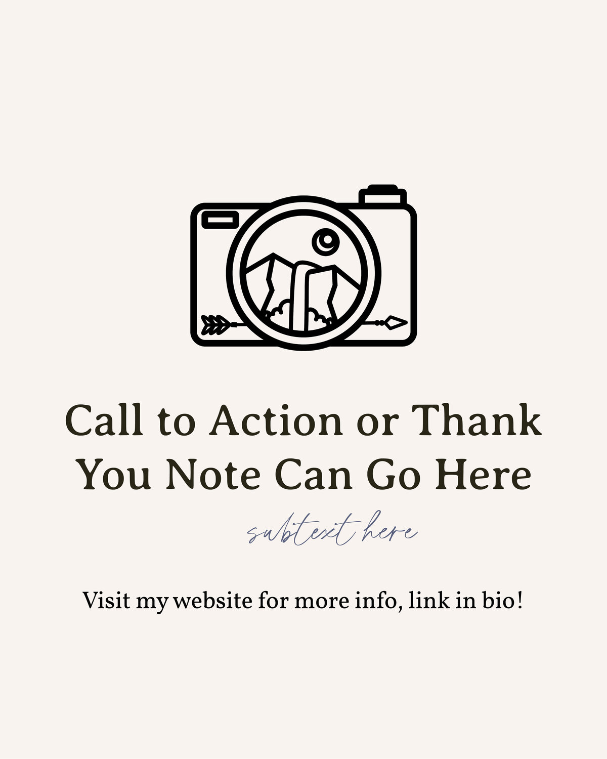 camera illustration with text
