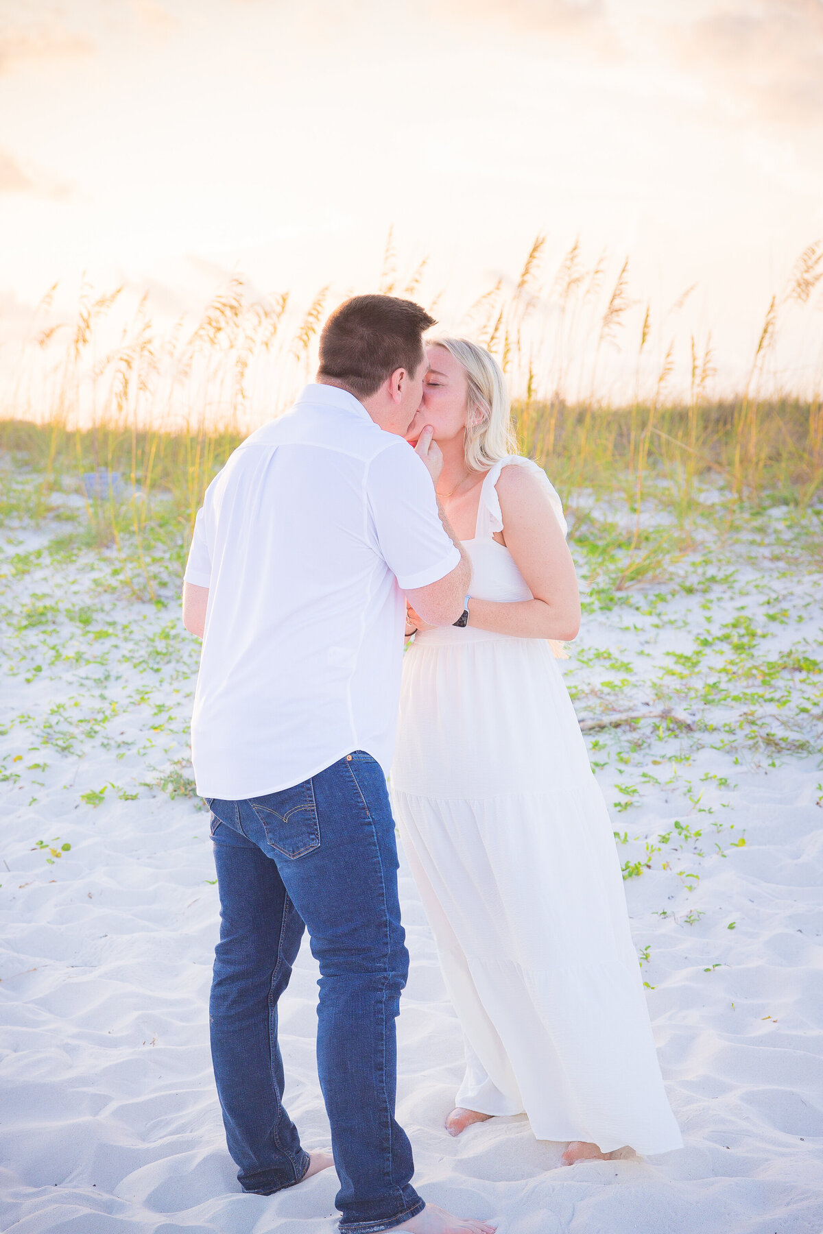 sweet kiss after proposal