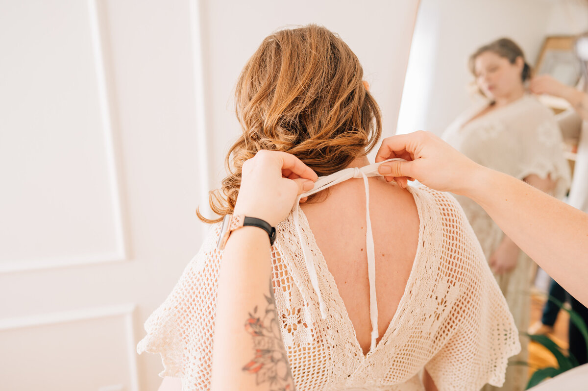 Close up picture of Client Closet dresses at photography studio in Canton, CT