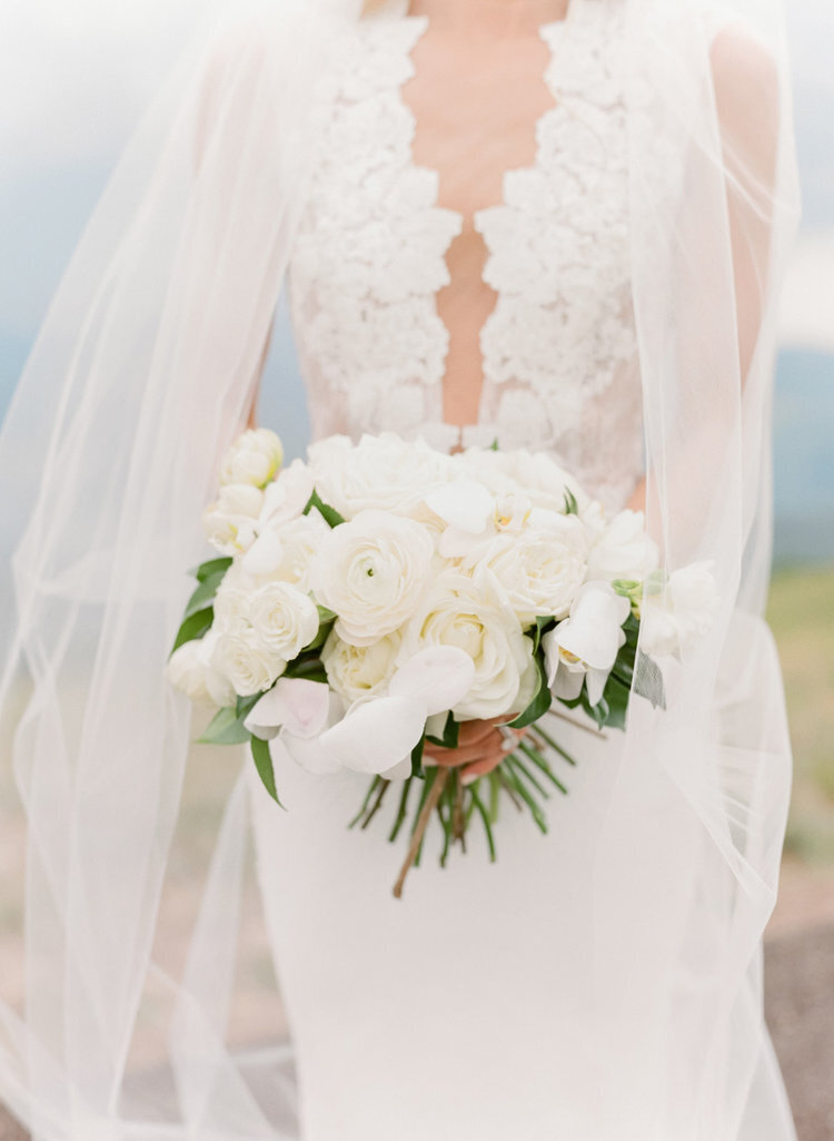 Custom all-white bridal bouquet