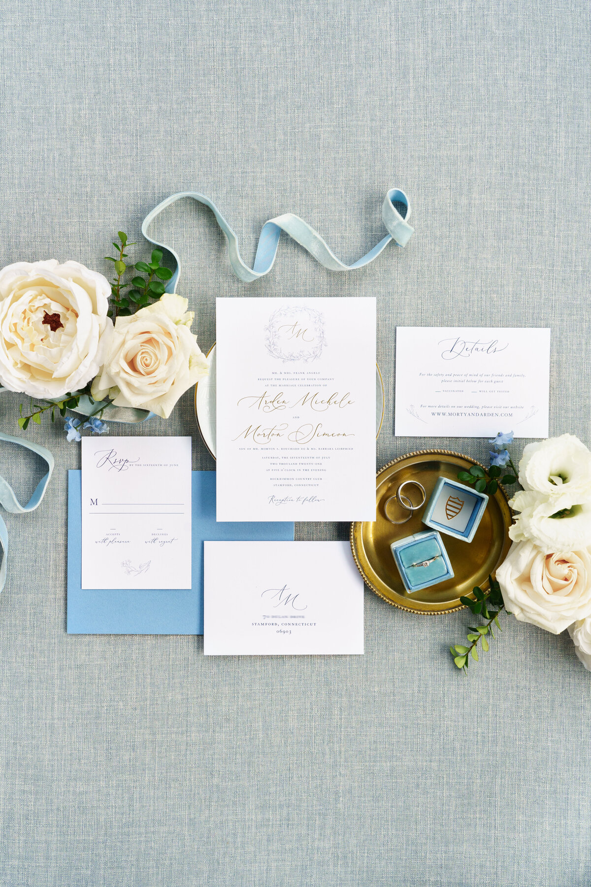 Gold foil classic invitation