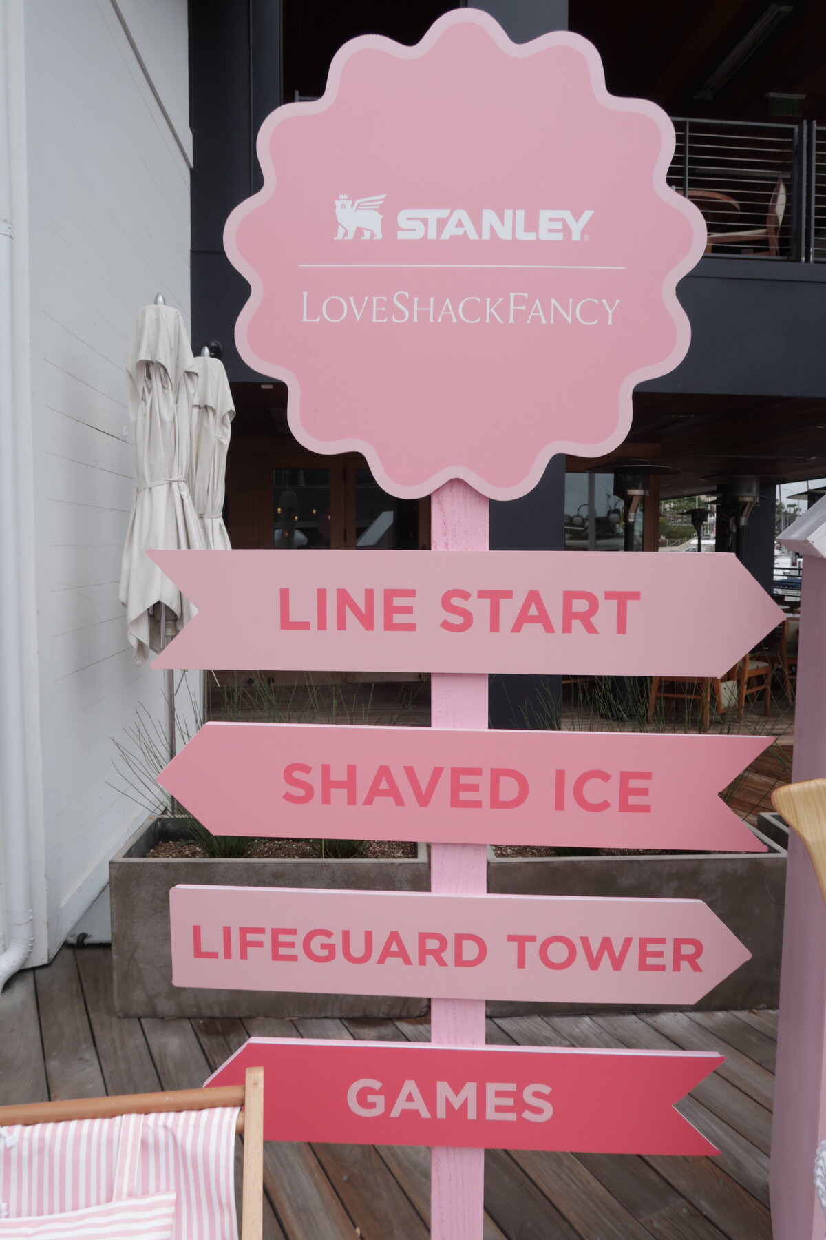 LoveShackFancy waterfront installation by The Works Collective | experiential event design in Newport Beach, California.

