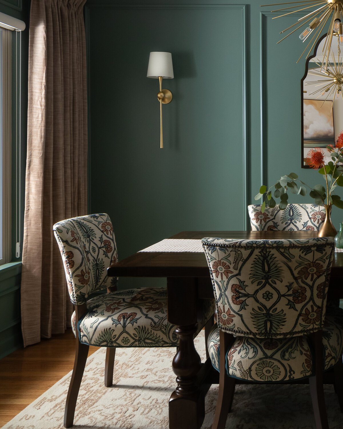 dusti j design dark green walls