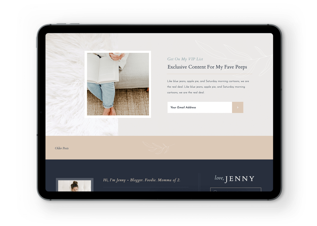 Jenny Showit Blog Template Website Template for Bloggers