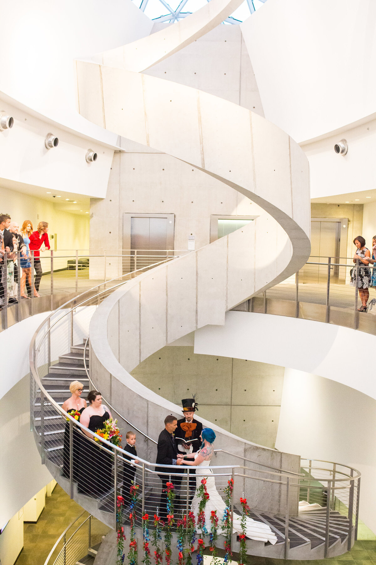 13 - Dali Museum St. Pete Wedding Staircase Ceremony - Tampa Bay Wedding Planner