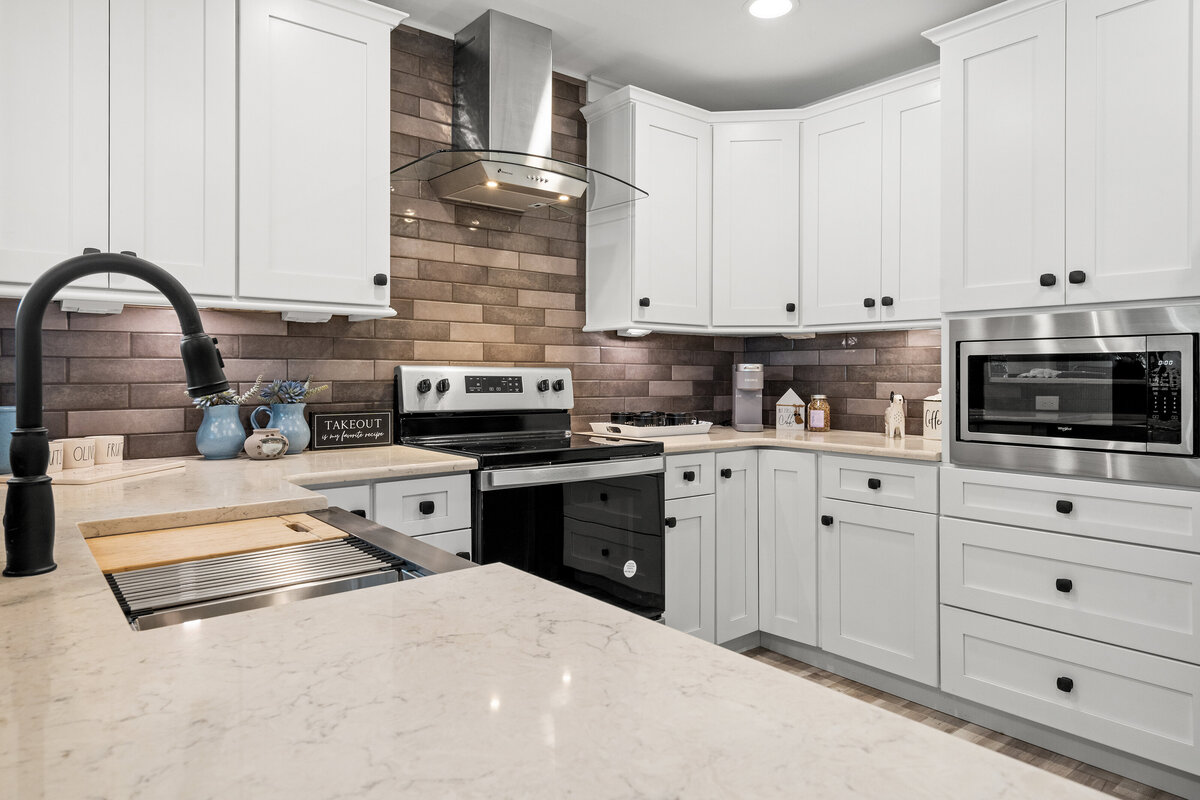 Kitchen of manufactured home in Washington, DC for Innovative Housing Conference 2023.