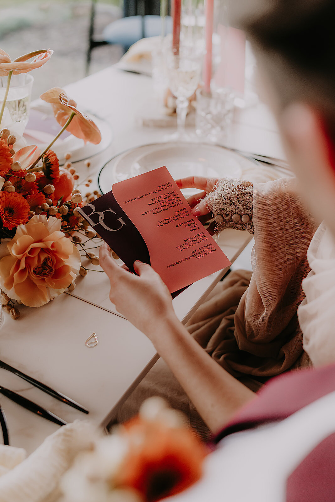 Pink-and-purple-wedding-menu