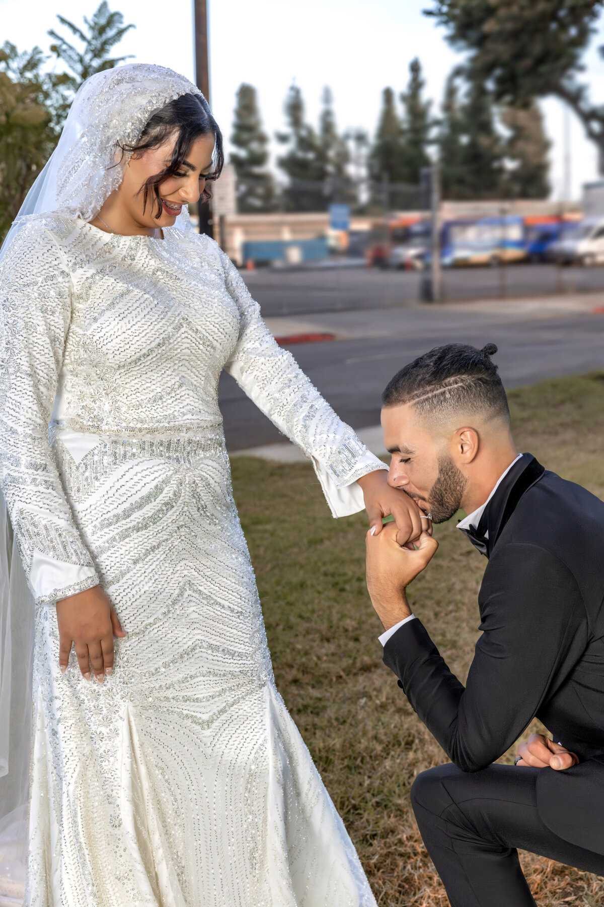 Arabian Wedding in Los Angeles – Groom Kissing Bride’s Hand