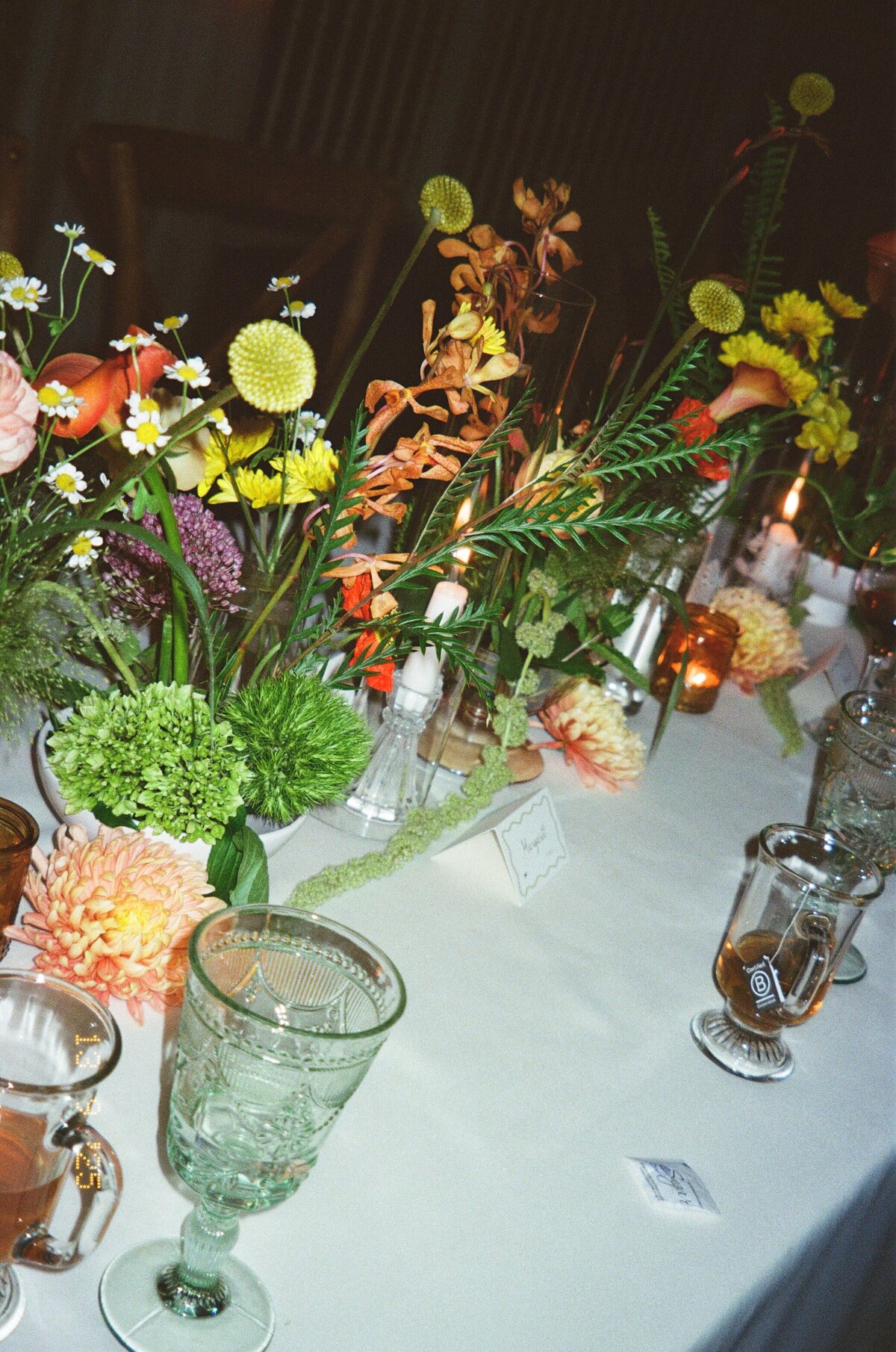 Table scape shot on film at an east coast wedding. 