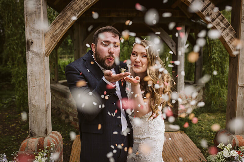 Blowing confetti