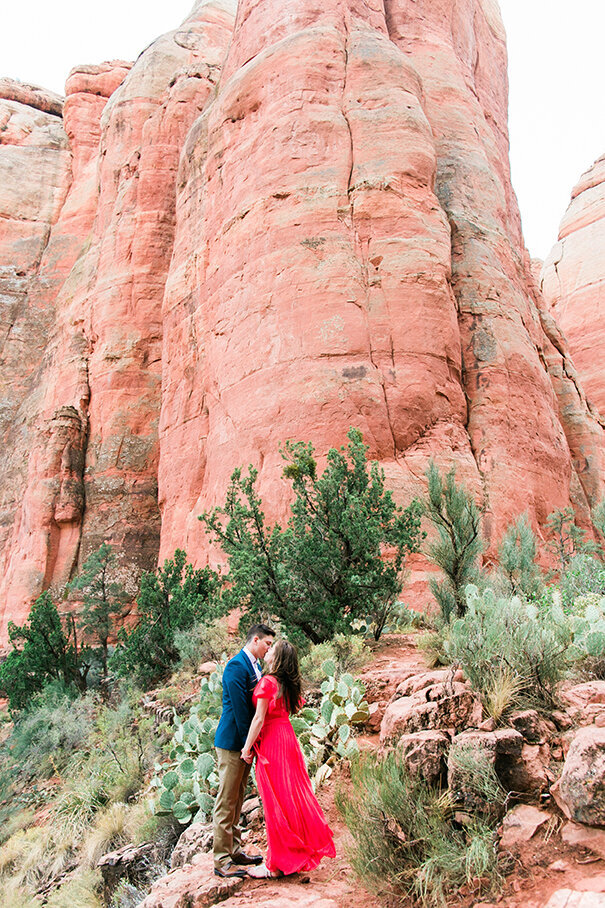 A Sedona engagement photo taken at Cathedral Rock