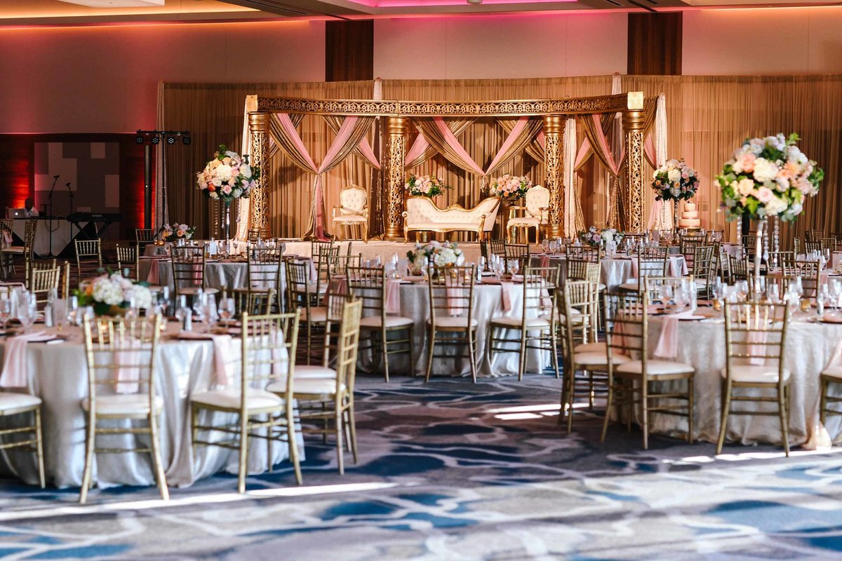 Beautiful ballroom reception at Hyatt Regency Lake Washington.